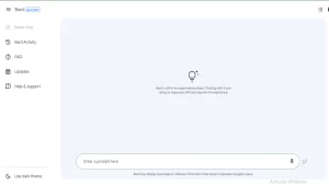 Google Bard main screen